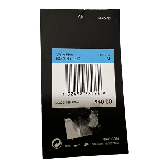 Nike loose fit white with black swoosh women's tank top. Size Medium NWTs - Picture 5 of 8